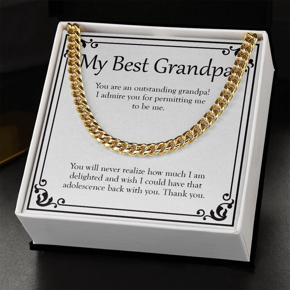 Adolescence Back With You cuban link chain gold standard box