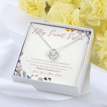 Load image into Gallery viewer, Enchanted With A Smile love knot pendant yellow flower
