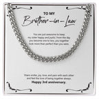 Keep My Sister Happy cuban link chain silver front
