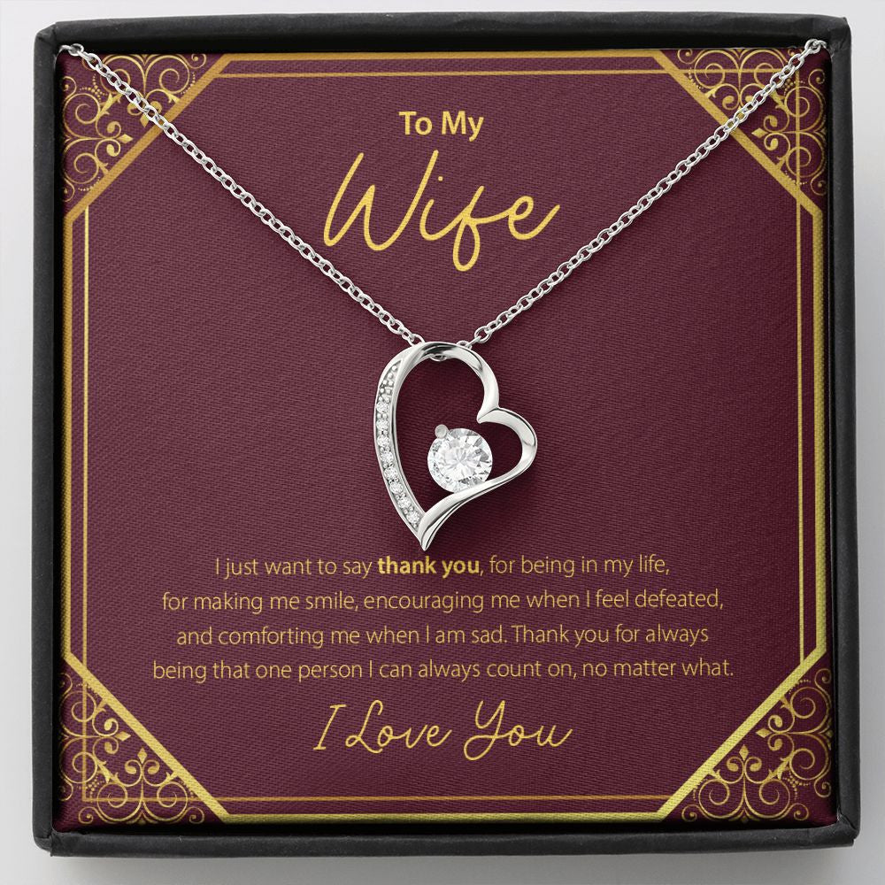 I Can Always Count On forever love silver necklace front