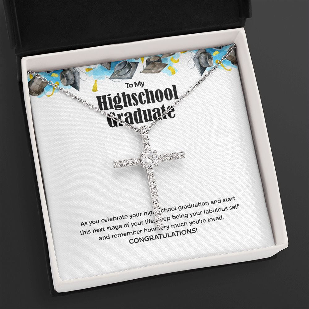 Next Stage Of Your Life cz cross necklace close up