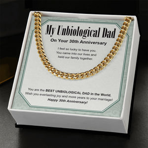 So Lucky To Have You cuban link chain gold standard box