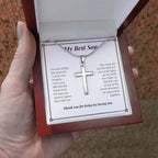Top Of The World stainless steel cross luxury led box hand holding