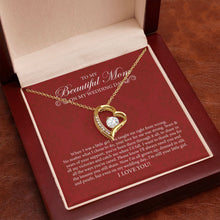 Load image into Gallery viewer, Dressed In Silk And Pearls forever love gold pendant premium led mahogany wood box
