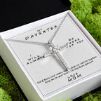 Always Be There cz cross pendant close up