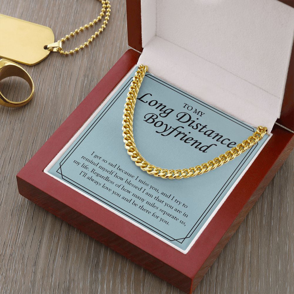 Always Be There For You cuban link chain gold luxury led box