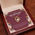 Always Bloom In Grace forever love gold pendant premium led mahogany wood box