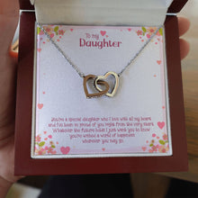 Load image into Gallery viewer, Happiness Whenever You May Go interlocking heart necklace luxury led box hand holding
