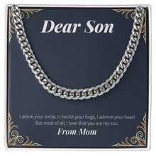 Load image into Gallery viewer, Adored And Cherished cuban link chain silver front

