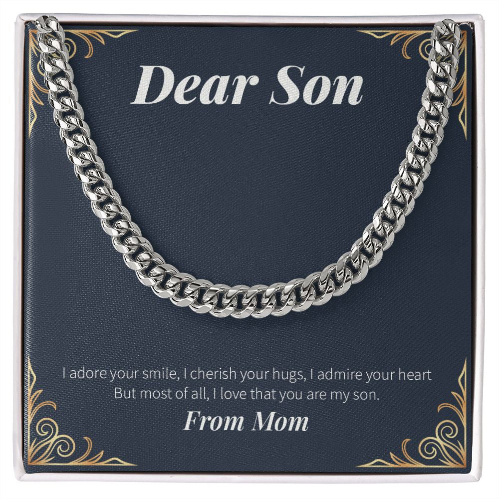 Adored And Cherished cuban link chain silver front