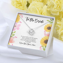 Load image into Gallery viewer, Every Mile You Cross love knot pendant yellow flower
