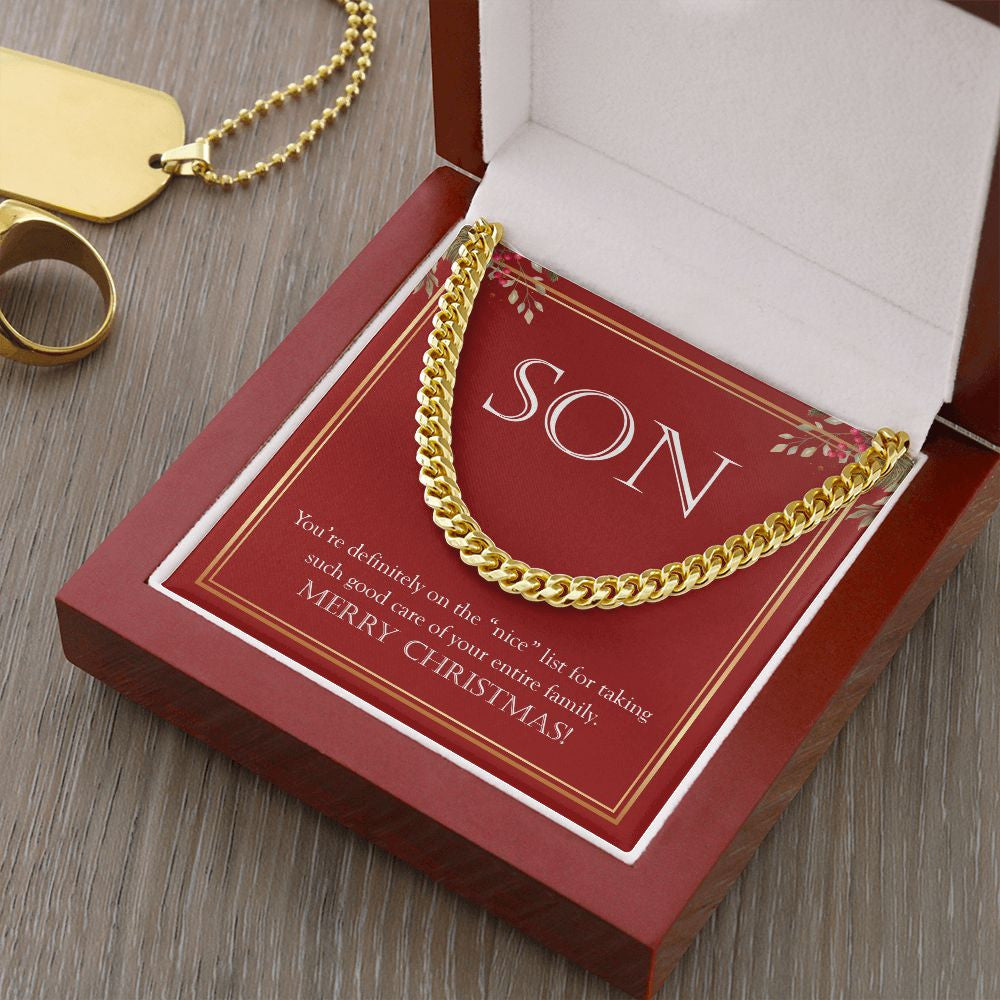 On The Nice List cuban link chain gold luxury led box
