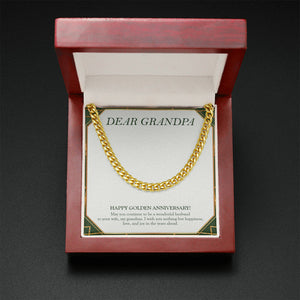 Nothing But Happiness cuban link chain gold mahogany box led