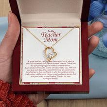 Load image into Gallery viewer, Juggle A Classroom forever love gold pendant led luxury box in hand

