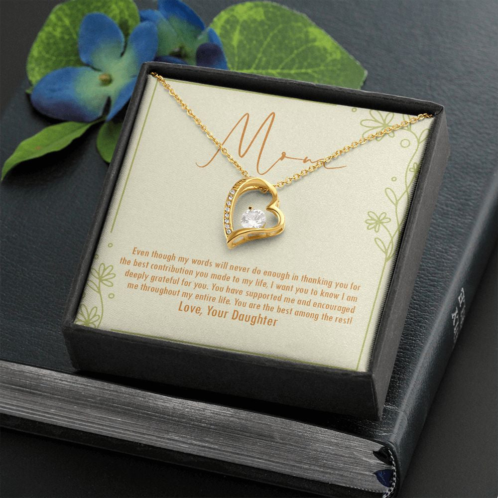 Great Contribution forever love gold necklace front