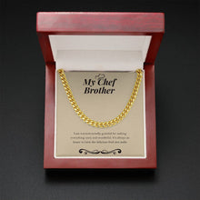 Load image into Gallery viewer, Delicious Food You Make cuban link chain gold mahogany box led
