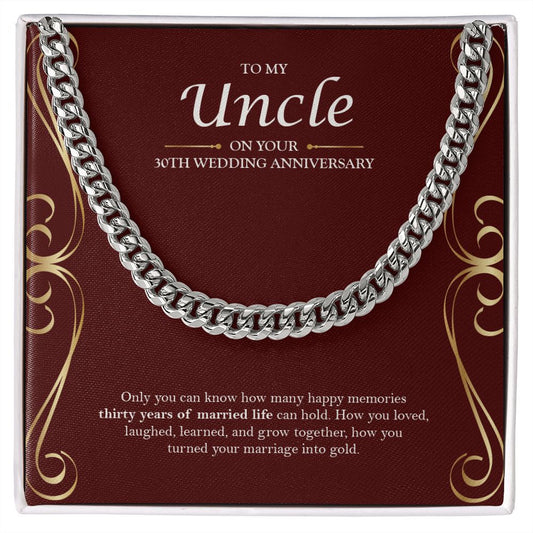 Many Happy Memories cuban link chain silver front