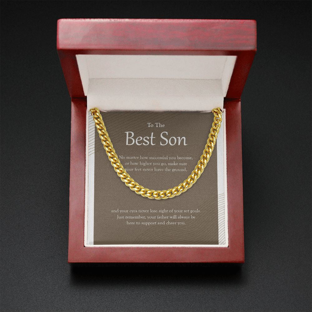 Here To Support And Cheer You cuban link chain gold mahogany box led