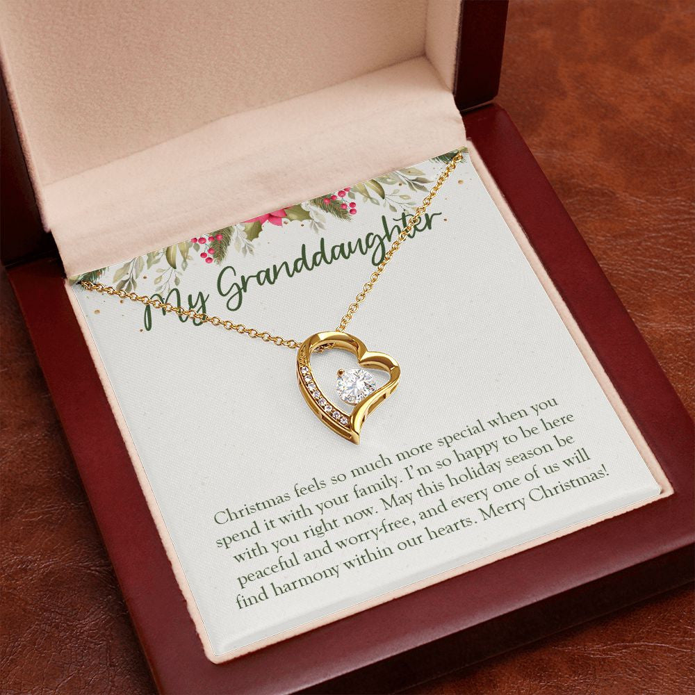 Special With Family forever love gold pendant premium led mahogany wood box