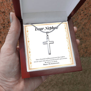 Great Man And Woman stainless steel cross luxury led box hand holding