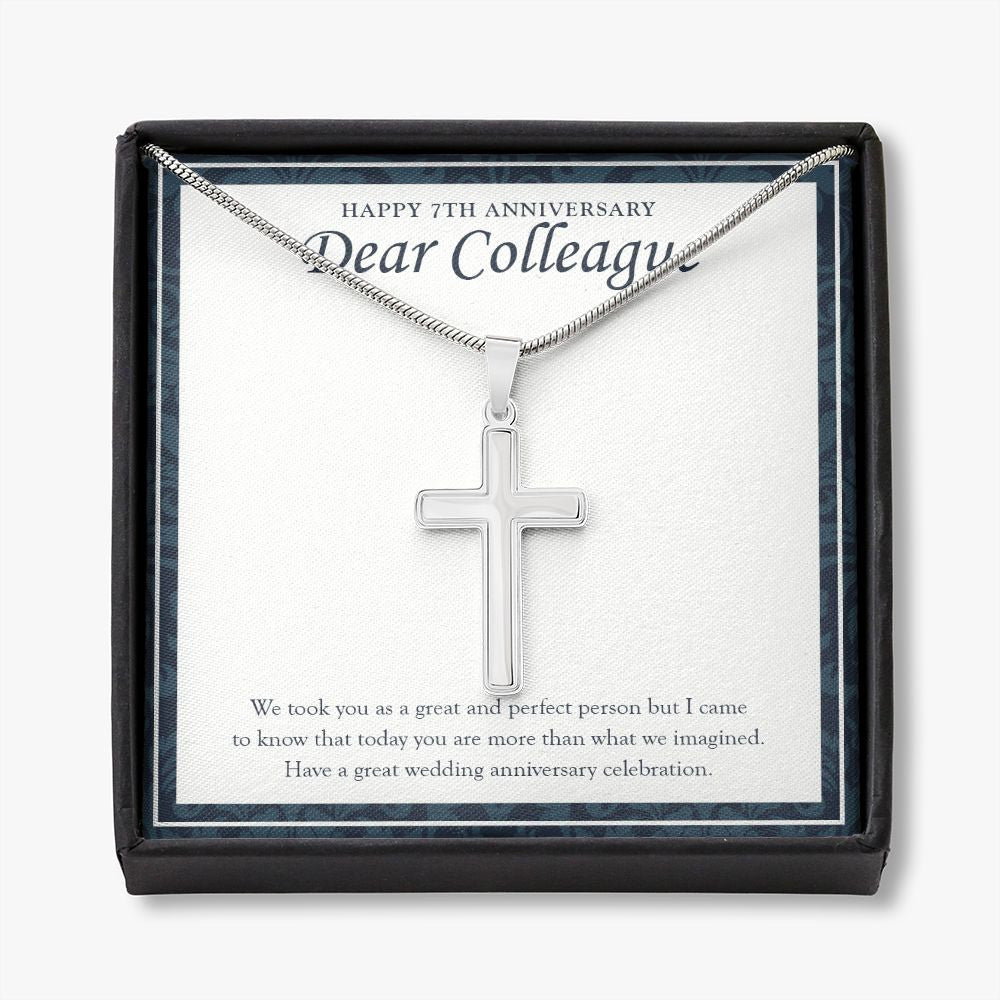 More Than Just A Great Person stainless steel cross necklace front