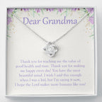 The Most Beautiful Mind love knot necklace front