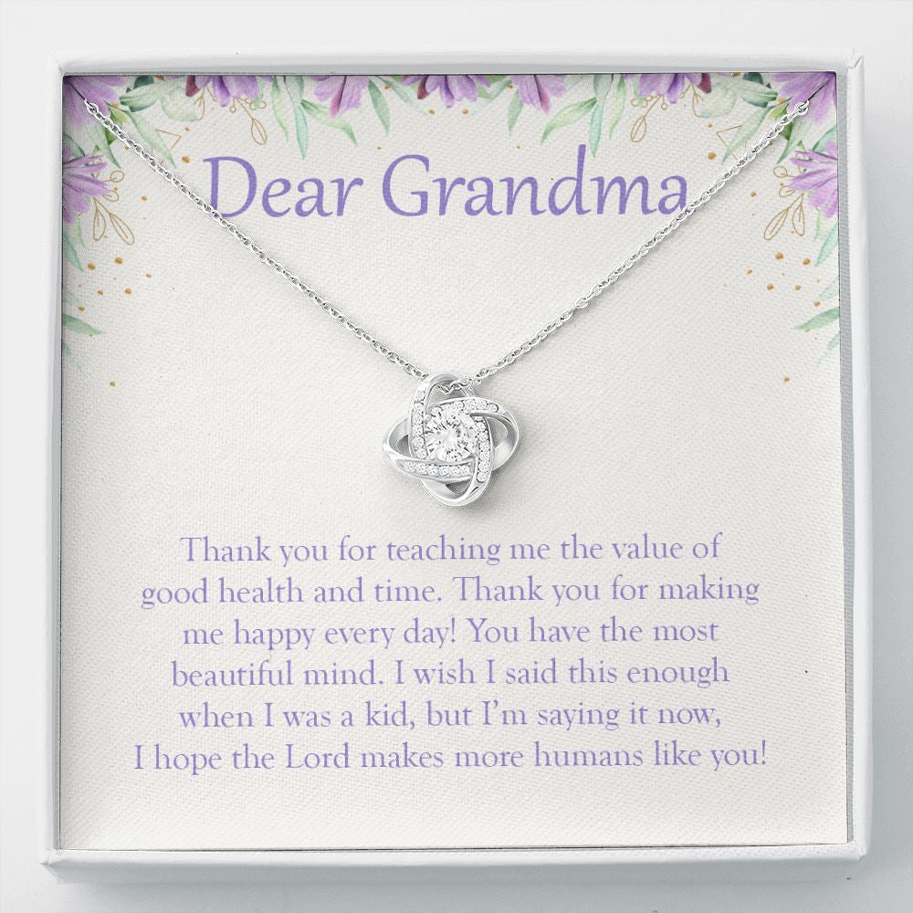 The Most Beautiful Mind love knot necklace front