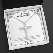 Load image into Gallery viewer, Loved You As My Own cz cross necklace close up
