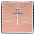 No One Can Replace cz cross necklace front