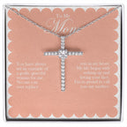 No One Can Replace cz cross necklace front