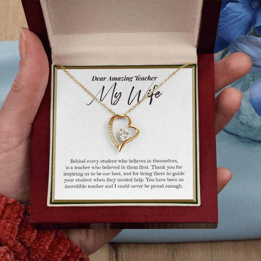 Behind Every Student forever love gold pendant led luxury box in hand