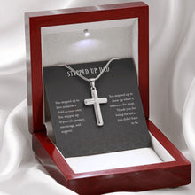 Load image into Gallery viewer, Love another&#39;s Child stainless steel cross premium led mahogany wood box
