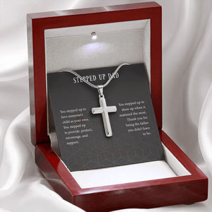 Love another's Child stainless steel cross premium led mahogany wood box