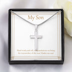 Hard Work Paid Off stainless steel cross yellow flower