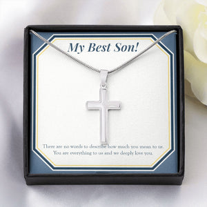 We Deeply Love You stainless steel cross yellow flower