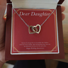 Load image into Gallery viewer, Love Won&#39;t Change interlocking heart necklace luxury led box hand holding
