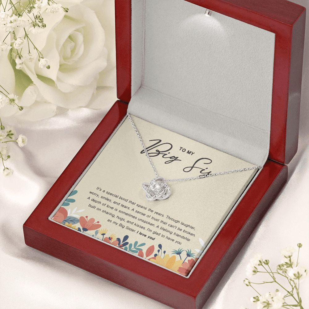 Lifelong friendship love knot necklace premium led mahogany wood box