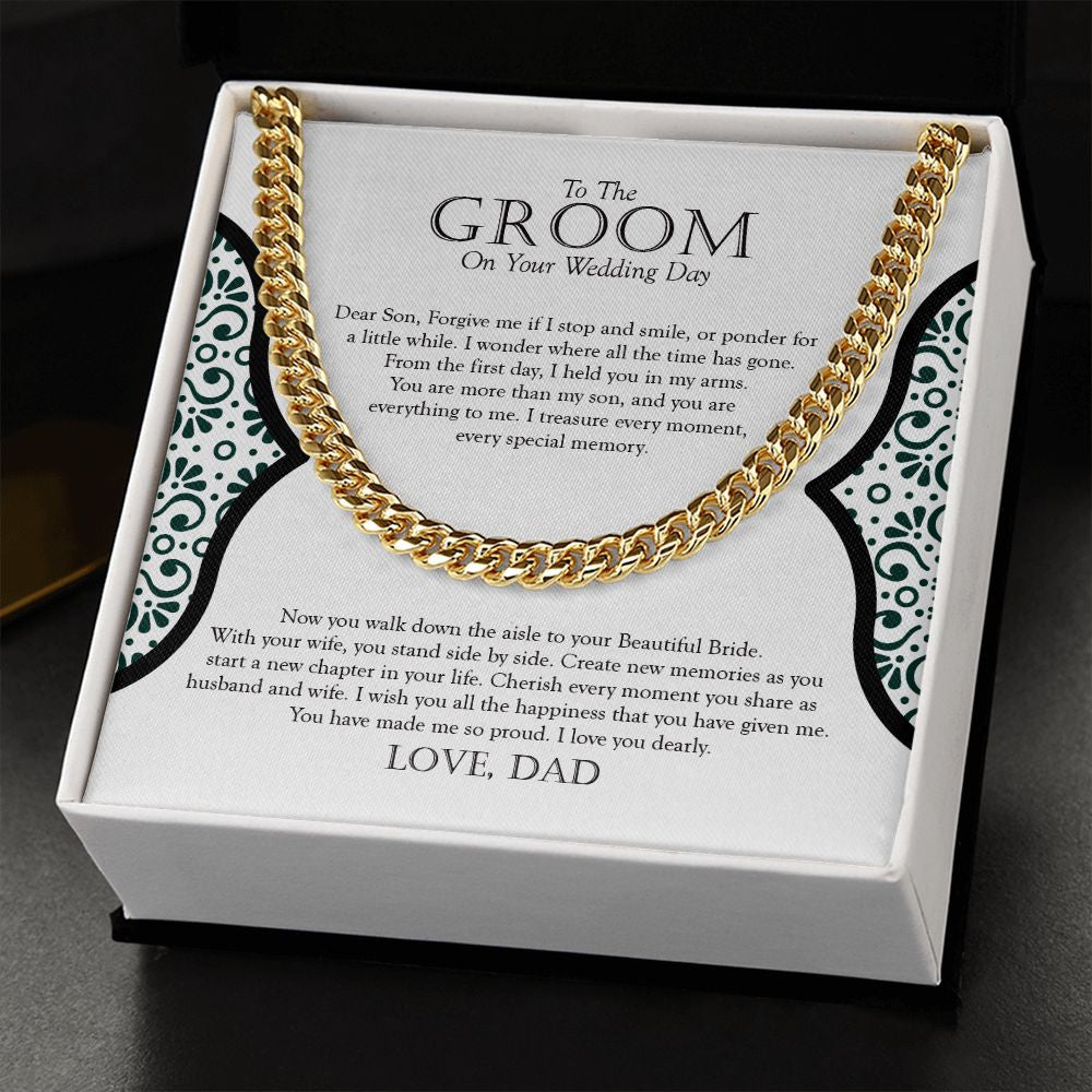Time Has Gone cuban link chain gold standard box