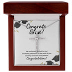 Thankful For God cz cross necklace premium led mahogany wood box