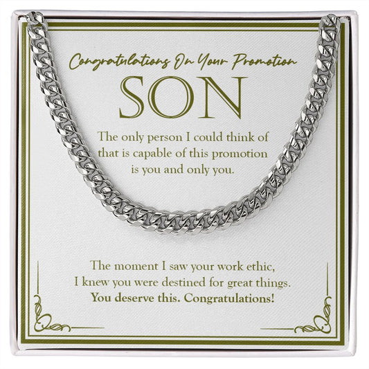 Only Person Is Capable cuban link chain silver front