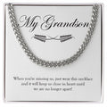 Until No Longer Apart cuban link chain silver front