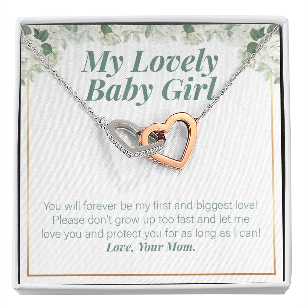 First And Biggest Love interlocking heart necklace front