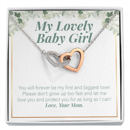 First And Biggest Love interlocking heart necklace front