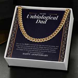 Years Of Love And Happiness cuban link chain gold standard box