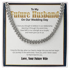 I Love You Enough cuban link chain silver front