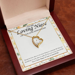 Love & Trust forever love gold pendant premium led mahogany wood box