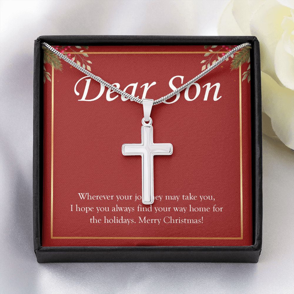 Find Your Way Home stainless steel cross yellow flower