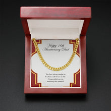 Load image into Gallery viewer, Attaining One Yourself cuban link chain gold mahogany box led
