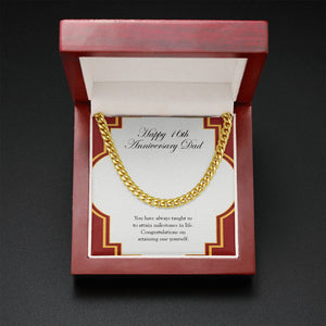 Attaining One Yourself cuban link chain gold mahogany box led