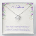 Values and Prayers love knot necklace front